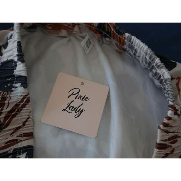 Women's Boho Floral Print Maxi Skirt XL Drawstring Waist Flowy 40" Long - Picture 5 of 8